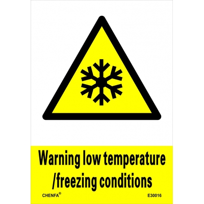 Warning Low Temperature / Freezing Conditions Sign Safety Signs Warning Signs PVC Sign E30016