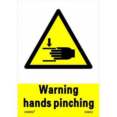 Warning Hands Pinching Sign Safety Signs Warning Signs PVC Sign E30010