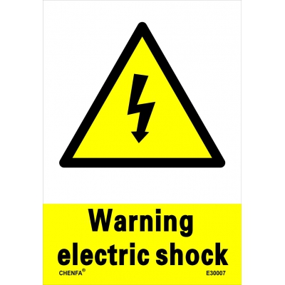 Warning Electric Shock Sign Safety Signs Warning Signs PVC Sign E30007