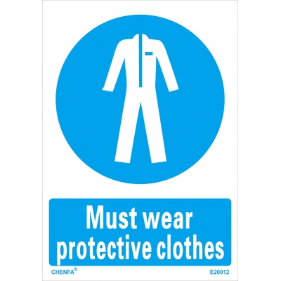 Must Wear Protective Clothes Sign Safety Signs Direction Signs PVC Sign E20012