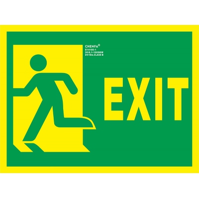 Left Exit Sign Glow In the Dark Photoluminescent Fire Safety Signs Escape Sign E14181-1
