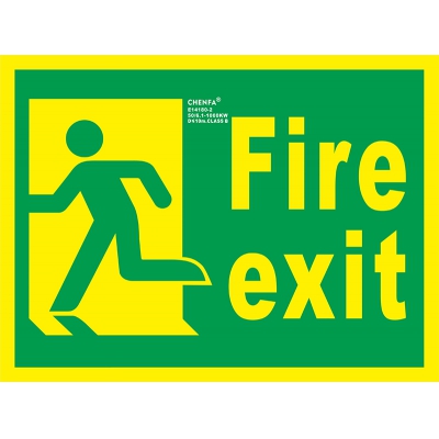 Left Fire Exit Sign Glow In the Dark Photoluminescent Fire Safety Signs Escape Sign E14181-2