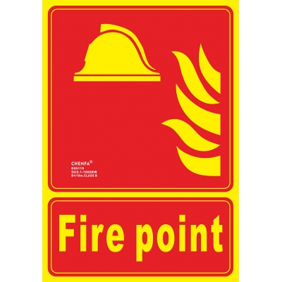 Fire Point Signs Safety Signs Glow In the Dark  Photoluminescent Fire Safety Signs E00119